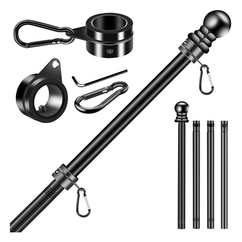 

Flag Pole Set For House Porch, Thickened Stainless Steel Wall Mount Flagpole Rotating Flagpole Rings No Bracket