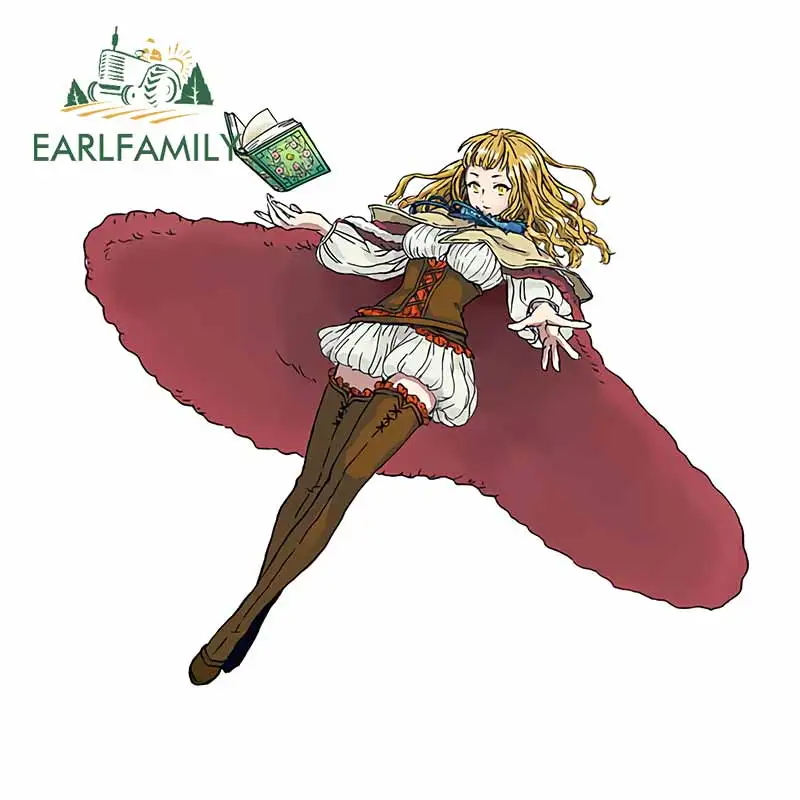 EARLFAMILY 13cm x 11.4cm for Black Clover Mimosa Vermilion Windshield Decal Cartoon Car Stickers Anime Motorcycle Vinyl Car Wrap