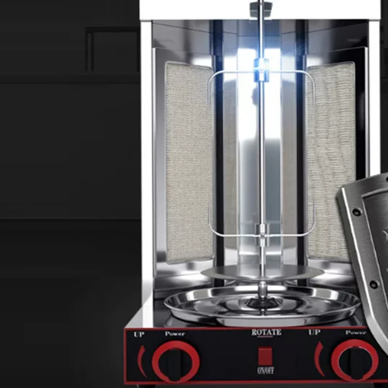 Vertical Rotating BBQ Machine Kebab Meat LPG Gas Grill Stainless Steel Commercial Shawarma Doner Meat Oven Machine