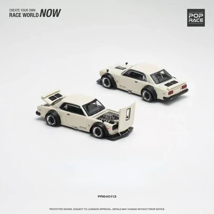 POPRACE 1:64 KPGC10 White V8 alloy car model