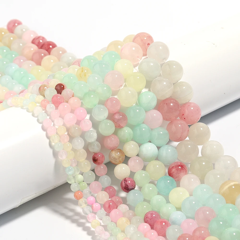 4/6/8/10/12mm Natürliche Bunte Jade Stein Perlen Runde Lose Spacer Perlen für Schmuck Machen DIY Armband Halskette Zubehör