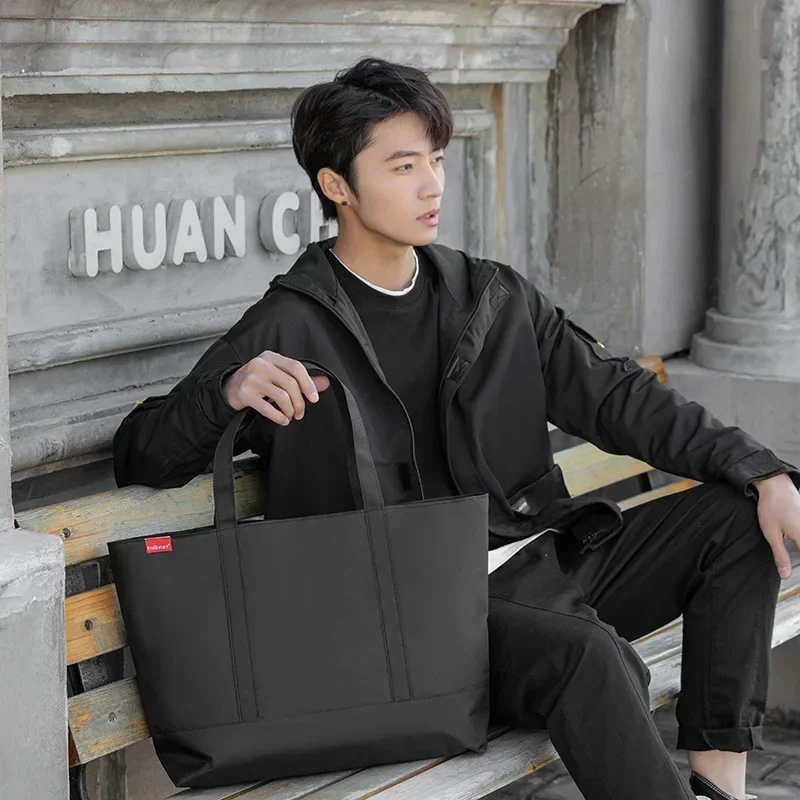 Japanese Style Men's Hanbags Casual Canvas Top-Handle Bags Men Totes Shopping Bag Waterproof Handbag Large Capacity Hand Bags 가방 view 4
