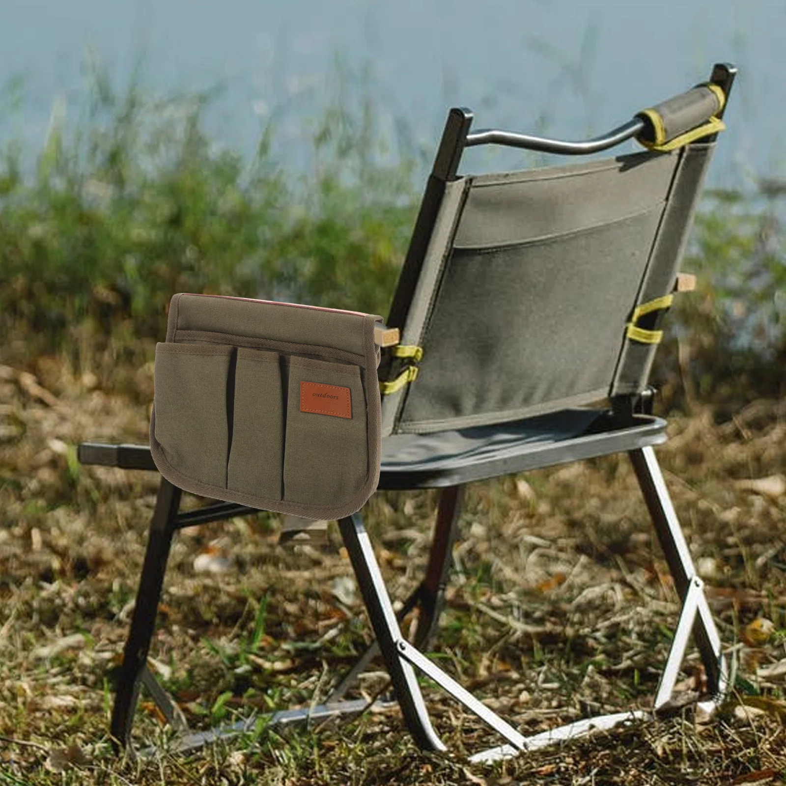 

Multi-Function Canvas Armrest Storage Bag Portable Hanging Armchair Organizer Camping Chair Accessories Drink Snack Holder