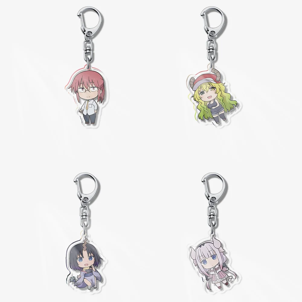 LLavero de Anime Miss Kobayashi's Dragon Maid, 6cm, Kanna Kamui Tooru Kobayashi Quetzalcoatl Elma, placa, decoración de escritorio, regalo