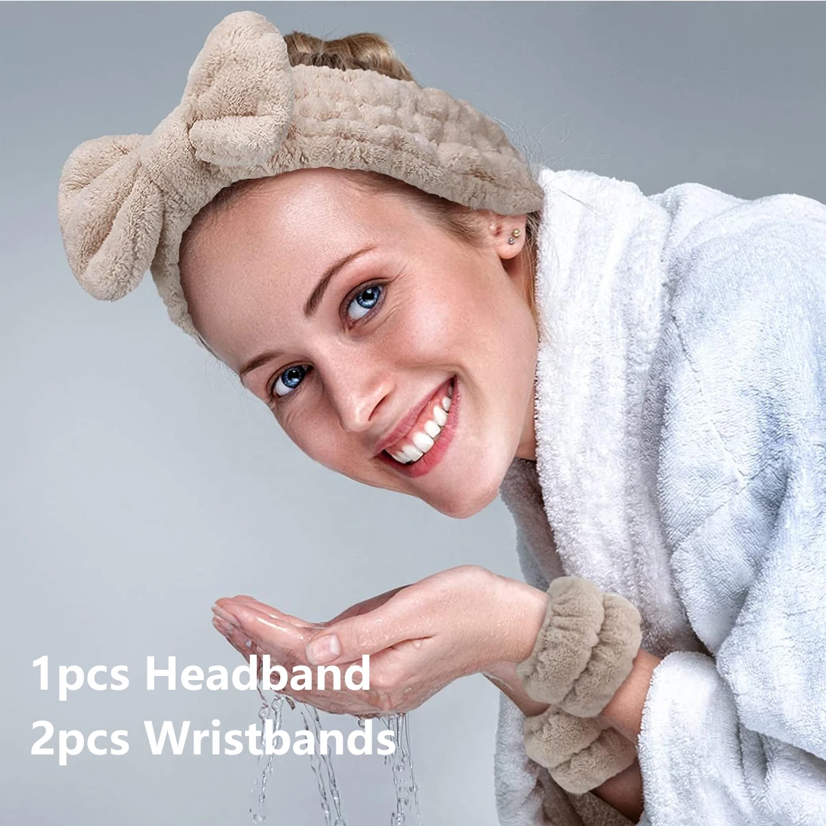 مجموعة فرش وإسفنجات المكياج، منتفخة مكياج بنية، بيضة تجميل، عصابة رأس، مجموعة إزالة معصمه، أداة مكياج، هدية، 20/40 #6