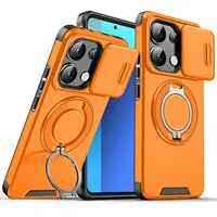 Shockproof Magnetic Case for Xiaomi 14T Pro 5G Slide Camera Lens Metal Ring Stand Protect Cover for Redmi13 Poco X6 Pro M6 Case