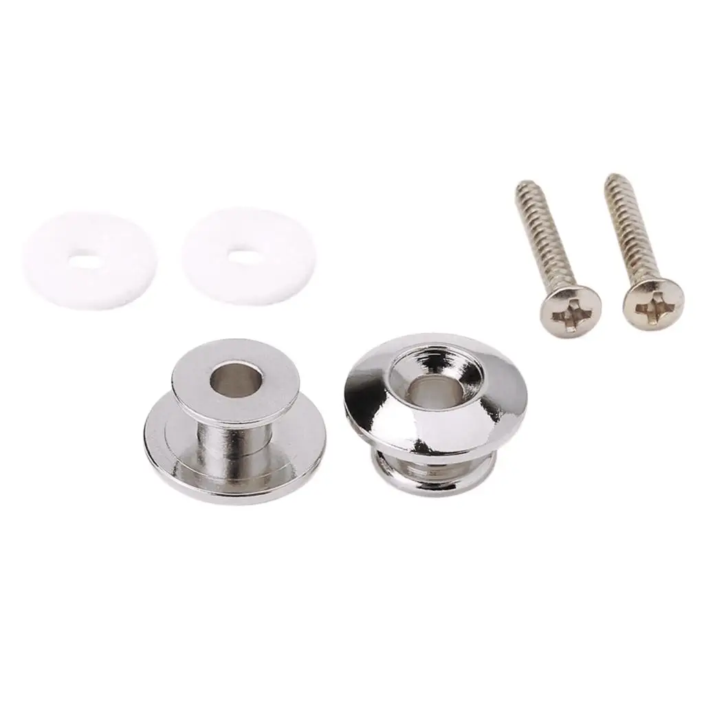 2 Pieces Strap Belt Retainer with Mount Screws Set for Guitars Bass Ukulele