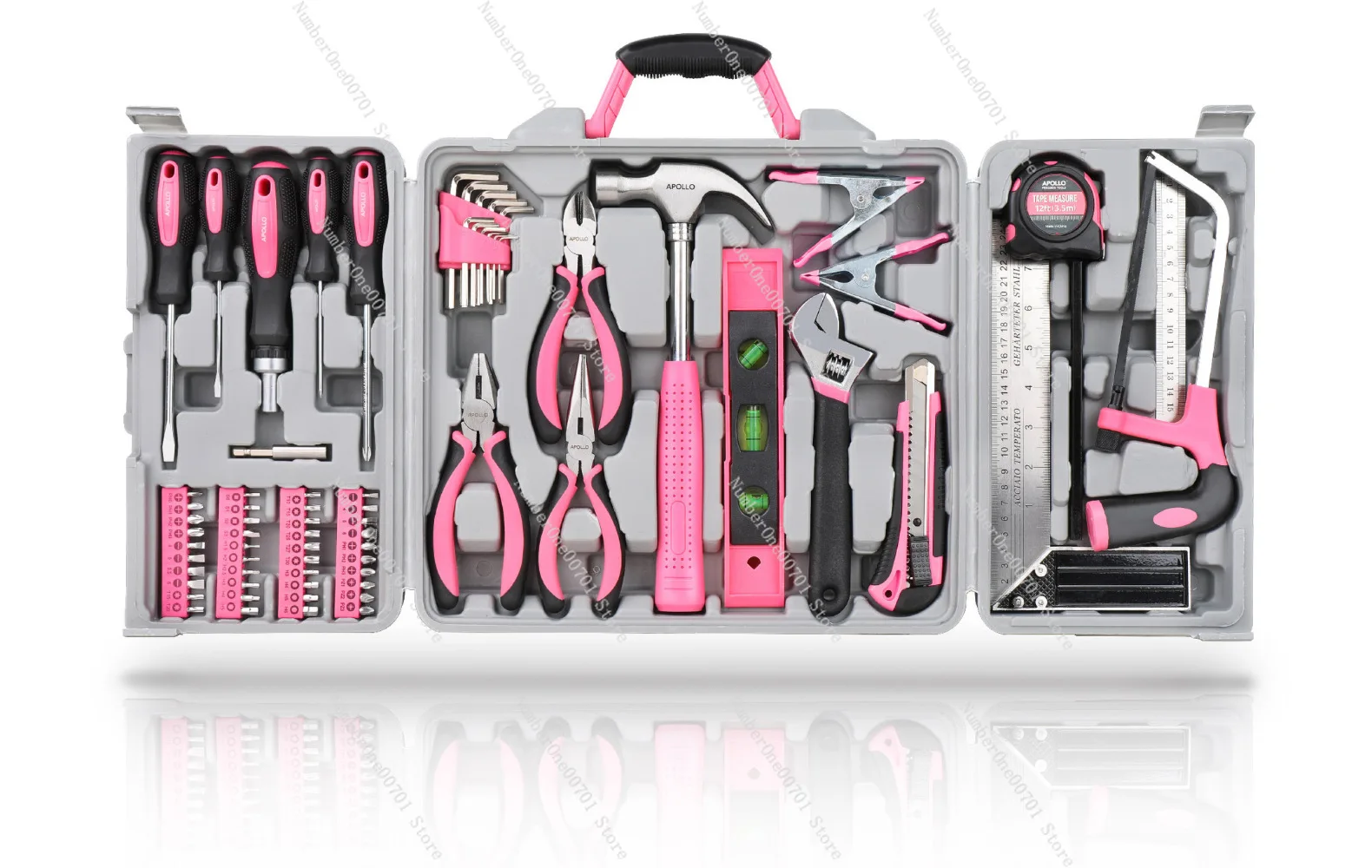 

71 Pieces Pink Home Tools Set Screwdriver Pliers Wrench Multi-Purpose Repair Set