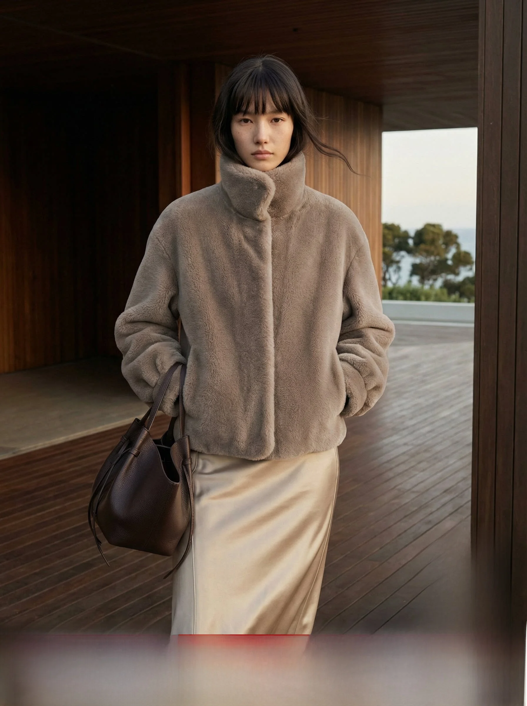 

Warmth And Sle: a ort Fur-Like Mink Jaet Loose High Collar Coat Warm Original Design for Women Autumn Season Polyester ...