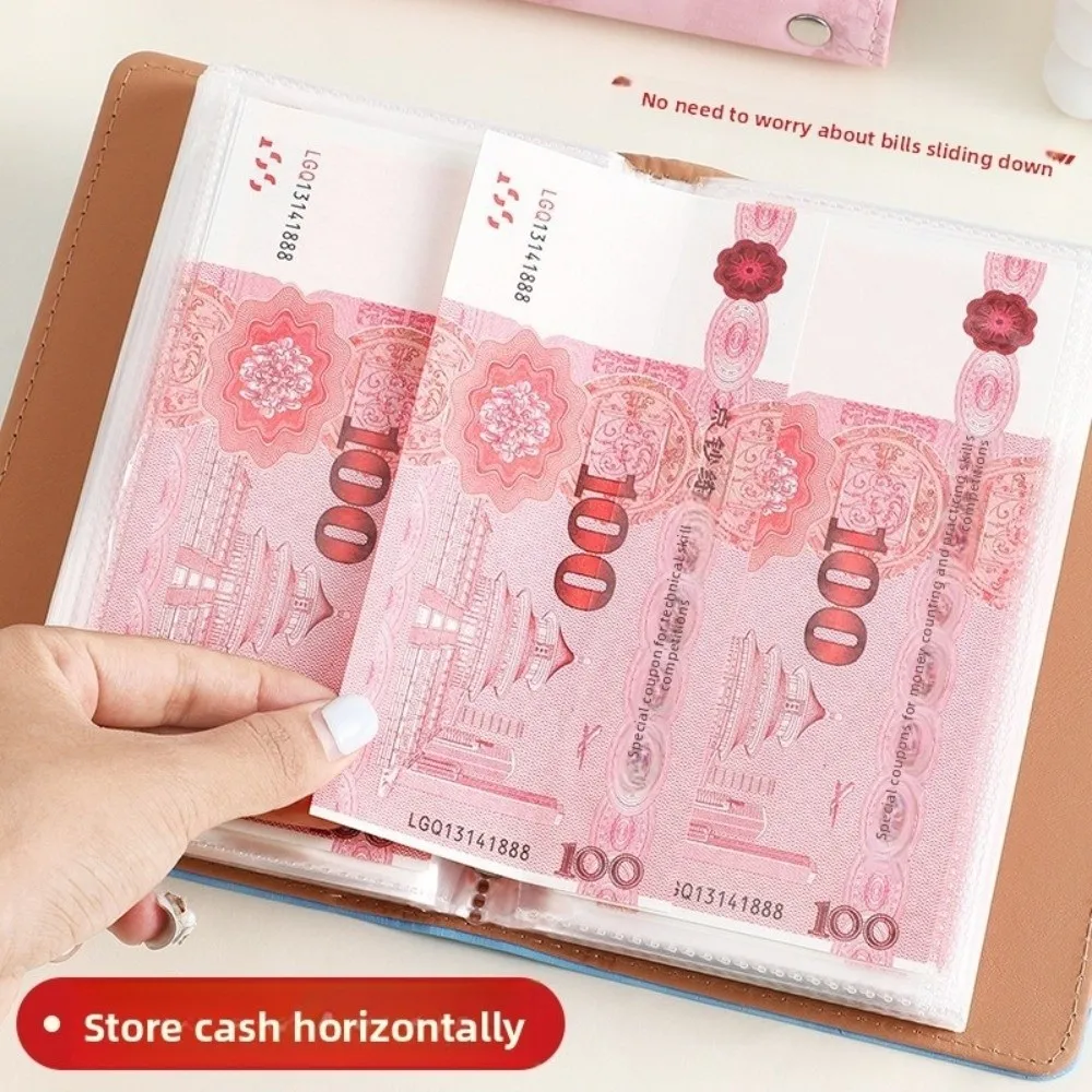 Waterproof Savings Challenge Binder Multi Pockets Password Lock Fixed Deposit Book PU Vintage Budget Bill Planner Cash Saving view 2