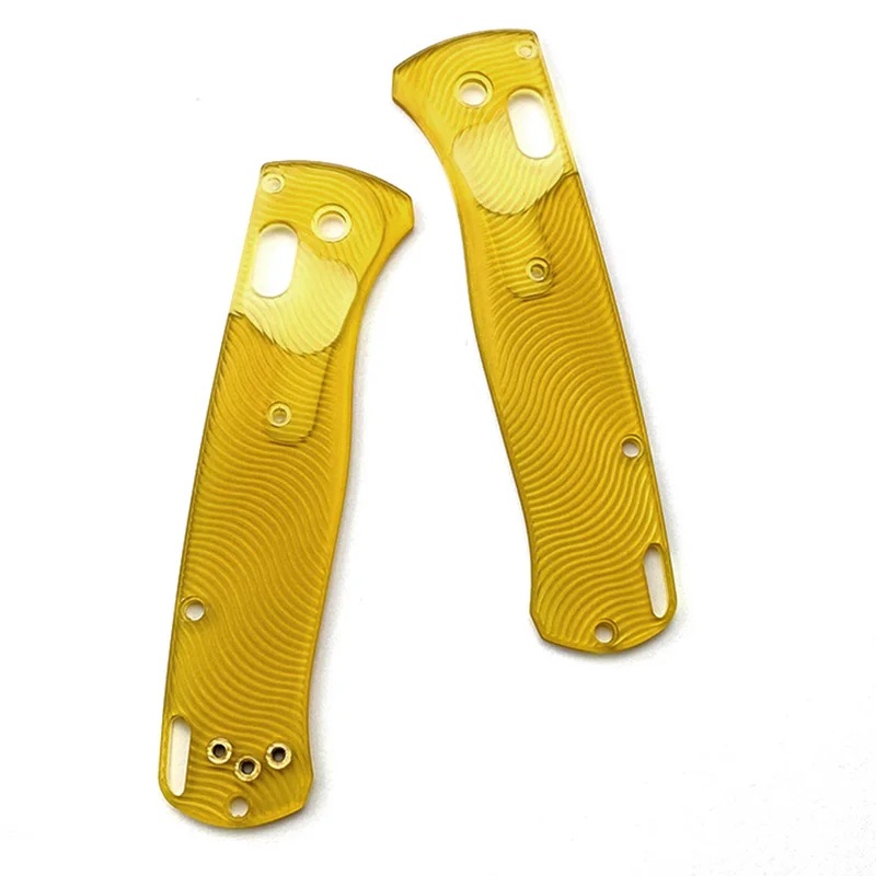 1 Pair Folding Knife BM 535 Modification Accessories Custom Amber PEI Materia Grip Handle Scales For Genuine BM Bugout 535