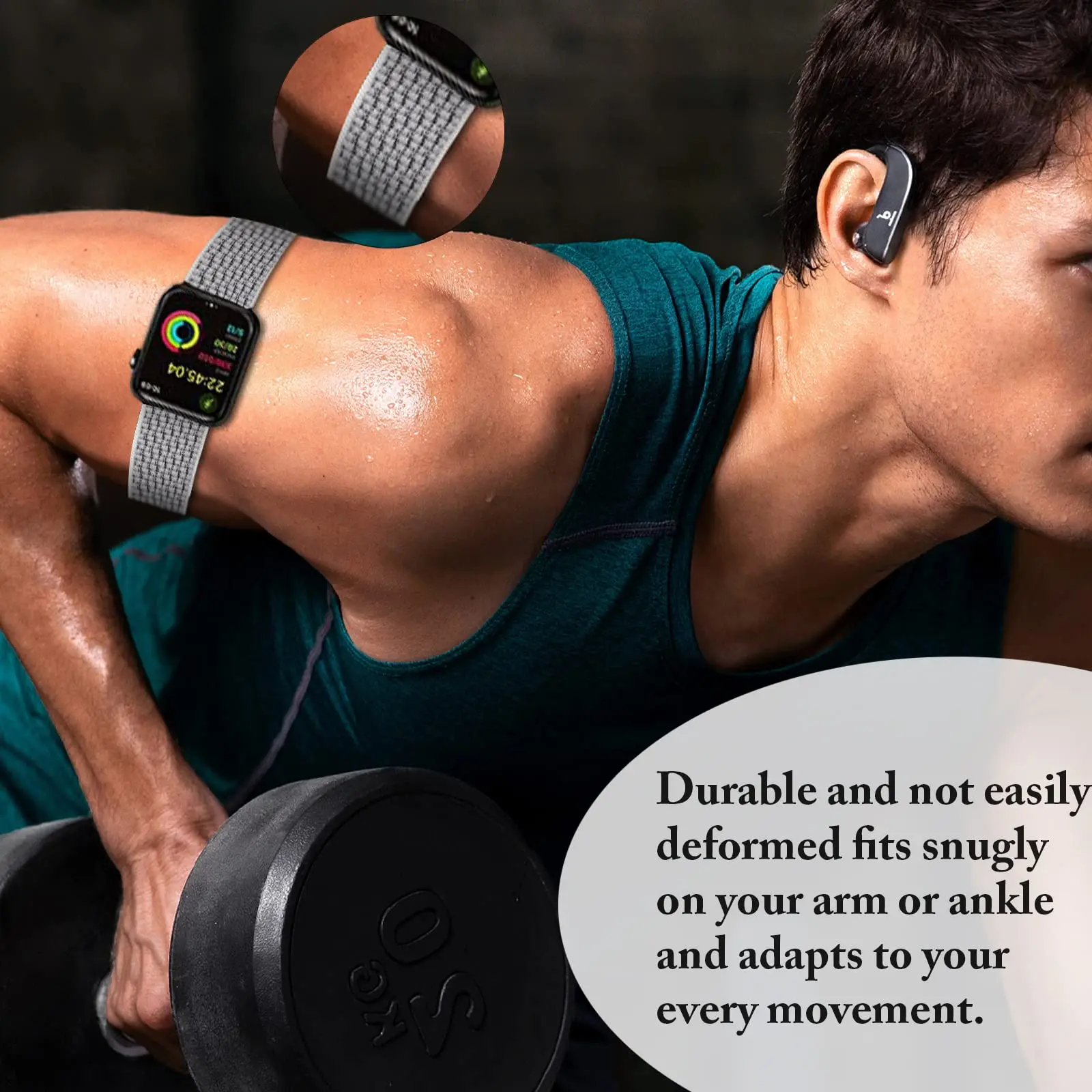 Sport-Knöchel-/Armbänder, kompatibel mit Apple Watch 49 mm, 45 mm, 44 mm, 42 mm, 41 mm, 40 mm, 38 mm, Nylonarmband für IWatch Ultra SE Serie 9