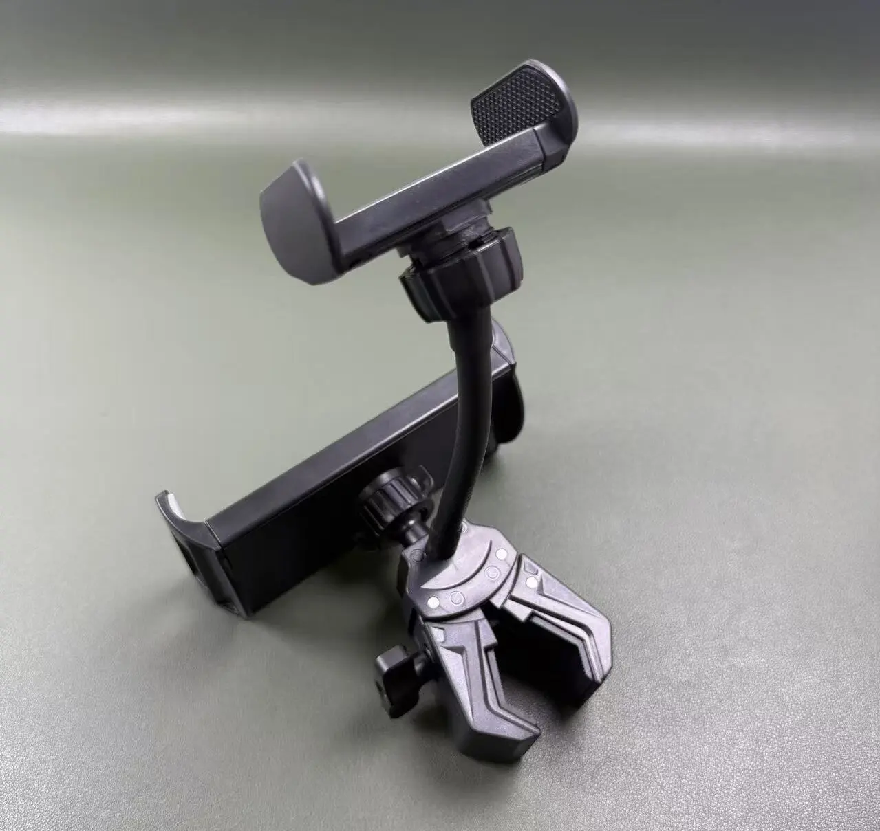 

Universal Desktop round tube Phone Holder 360° Rotating Ball Head Dual Machine Position Fixed Clamp