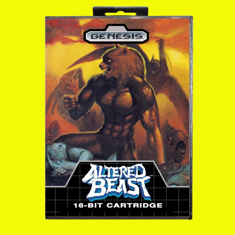 Altered Beast-Carte de jeu vidéo pour Sega Megadrive Genesis, 16 bits, couverture USA, cartouche de console MD