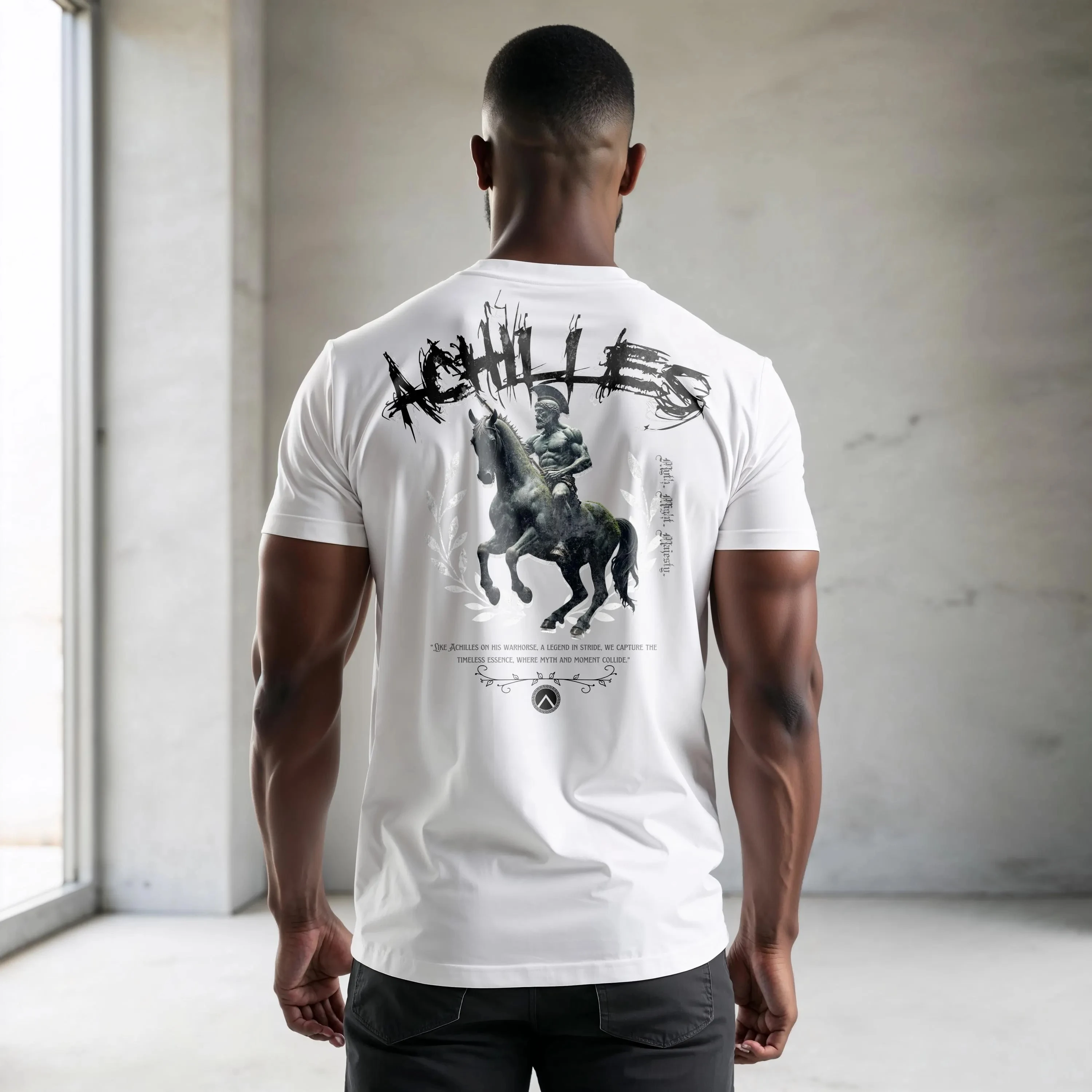 Ancient Greek Myth Achilles T-shirt Book Lovers Gift Odyssey Myth Shirt Comfortable Breathable Men Clothing