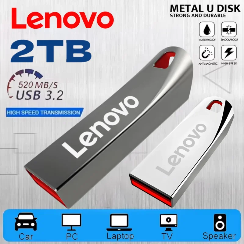 

Оригинальный флэш-накопитель Lenovo USB 3.0, 2 ТБ, 1 ТБ, металлический USB-диск, высокоскоростной флэш-накопитель, USB-накопитель 512 ГБ