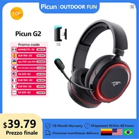 Picun G2 2,4G auriculares inalámbricos para juegos auriculares Bluetooth 5ms baja latencia 7,1 micrófono envolvente ENC para PC PS4 PS5 interruptor de teléfono