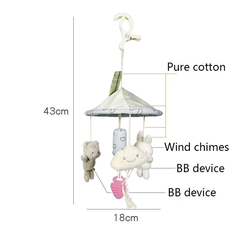 新生児用のハンギングガラガラ,動物の形をしたかわいいベビーベッド,吊り下げおもちゃ,ベビーカー