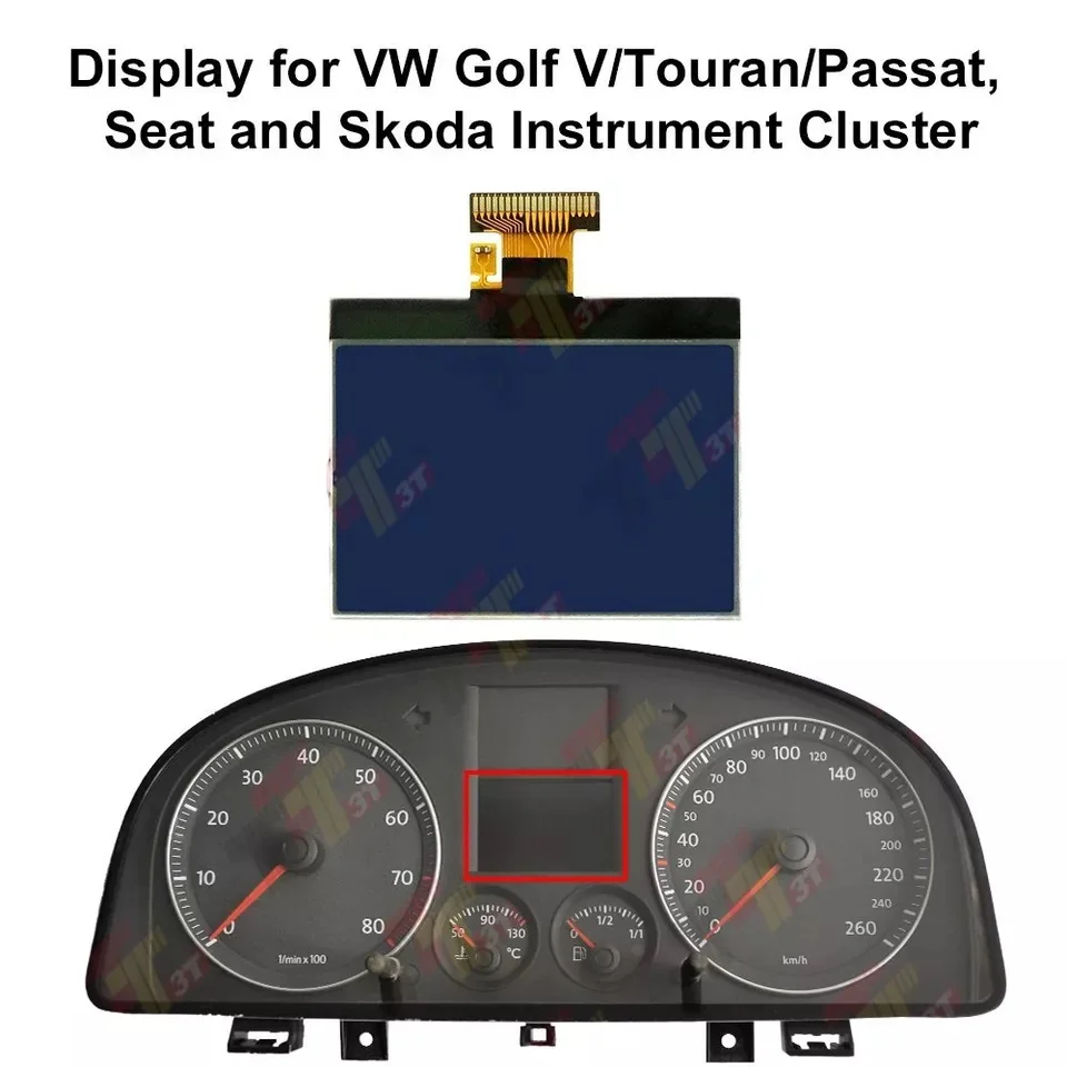 Dashboard LCD Display for VW Touran Mk1 Jetta Mk5 Caddy Mk3 Eos pre-facelift Scirocco III 2003-2010 Instrument Cluster