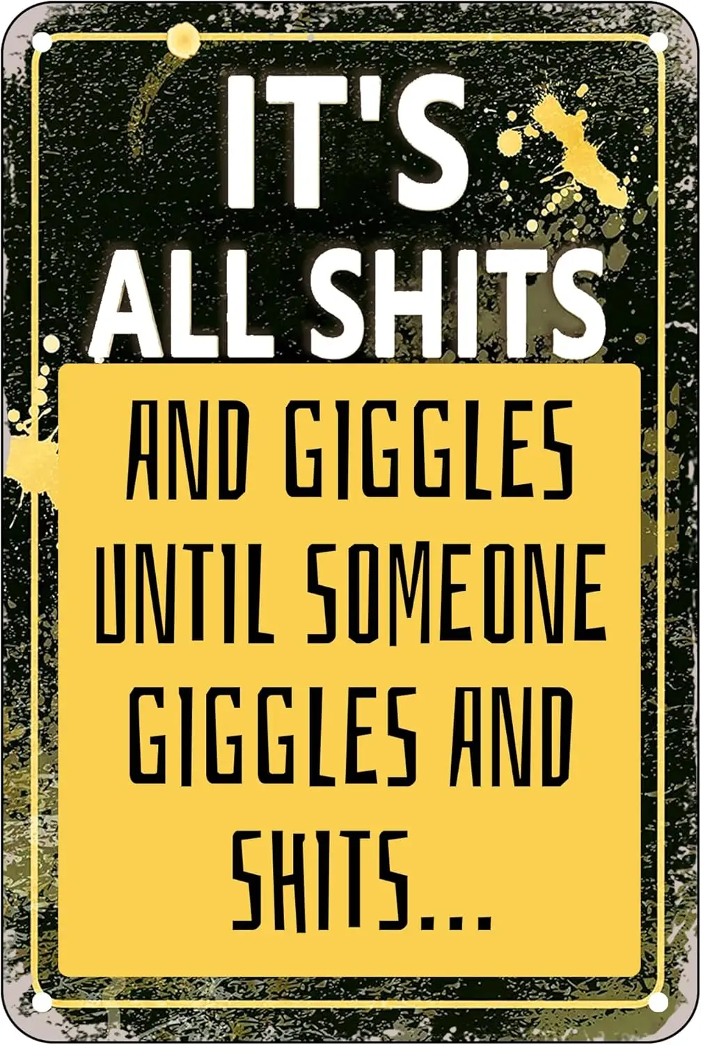 Funny Metal Tin Sign It's All Shits Signs Vintage Bath Bathroom Laundry Room Decor Wall Signs 12 X 16 Inches