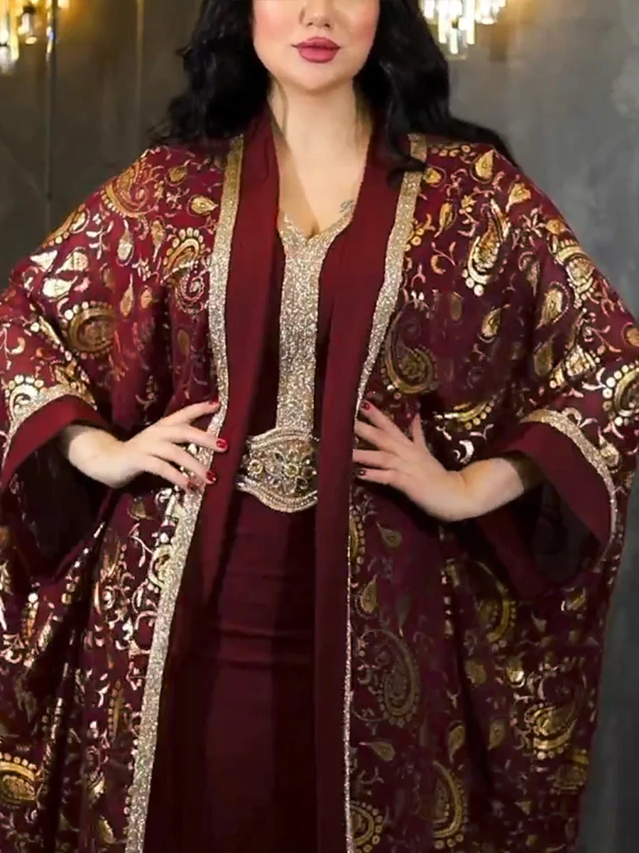 

Роскошное Африканское мусульманское модное платье Дубая 2024 Caftan вечерние женские платья халат мусульманская открытая Abaya вечерние Abayas для женщин