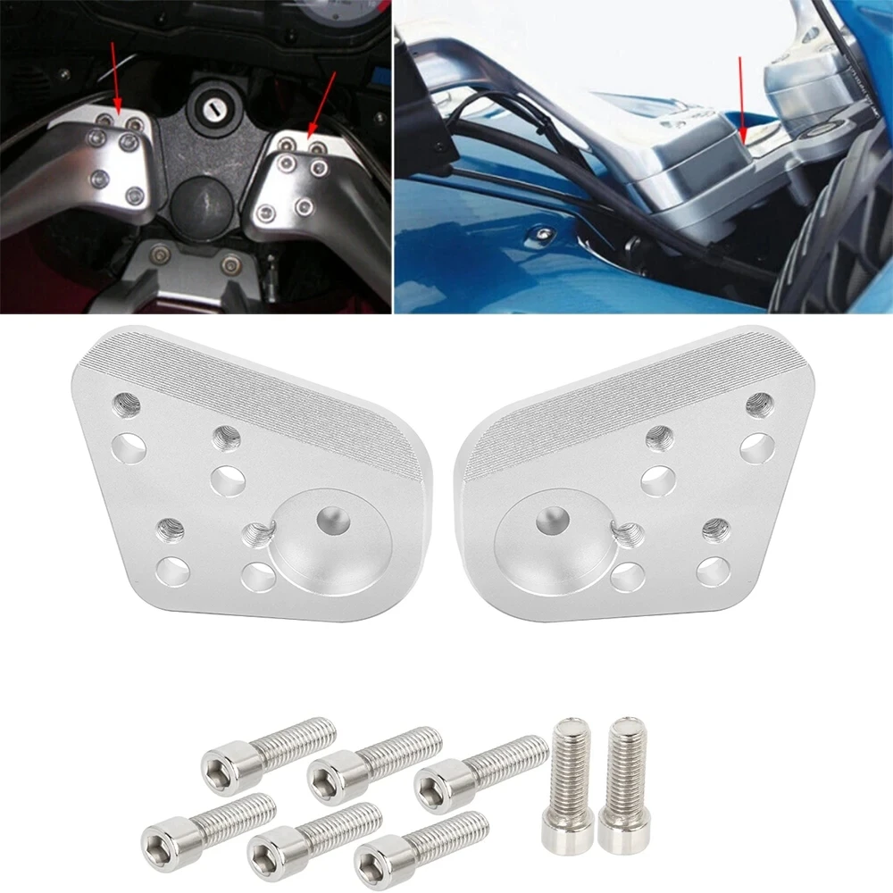Motorcycle Pair Silver Aluminum Handlebar Riser For BMW R1200RT 05-13 R1150RT 01-03 R1100RT 94-01 R1100R 95-00 R1150R 01-06