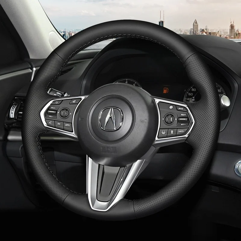 High-quality Hand-Stitched Leather Car Steering Wheel Cover Set Suitable for Acura CDX RDX ILX TL Car Accessories