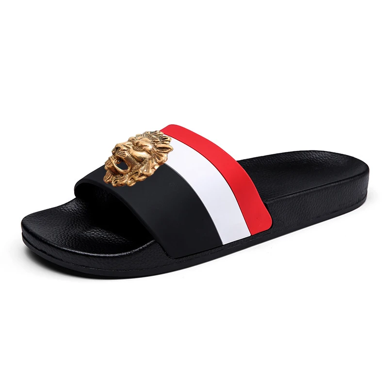 NEW Brand men\'s slipper casual black and white shoes men\'s designer slipper sandal soft soles women\'s slipper plus sizeT6