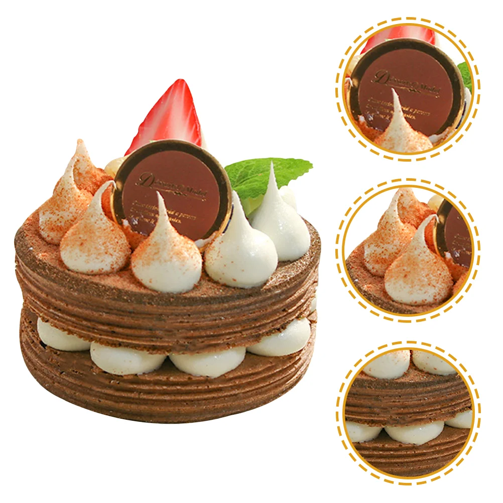 

2 Pcs Simulation Cake Artificial Dessert False Mousse Pu Ornament Decoration Adorable Model Wedding Photo Props