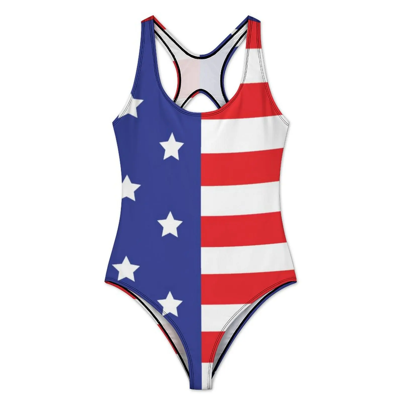 American Flag Swimsuit Sexy The Stars And Stripes Print Women Swimwear One Piece Retro Swimsuits Fitness Push Up Bathing Suits