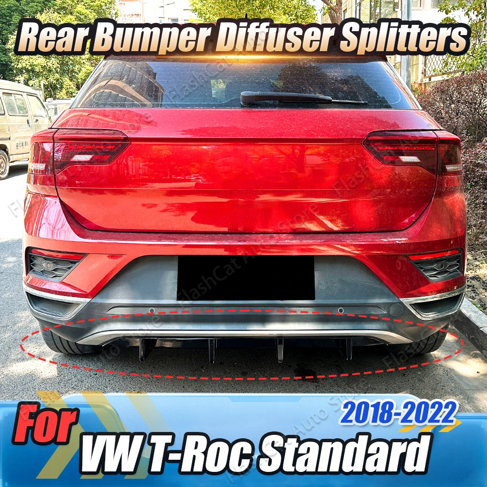 

Нижний диффузор, спойлер для губ, тюнинг для Volkswage T-Roc Standard 2018-2022, автомобильный задний бампер, сплиттер, комплекты кузова