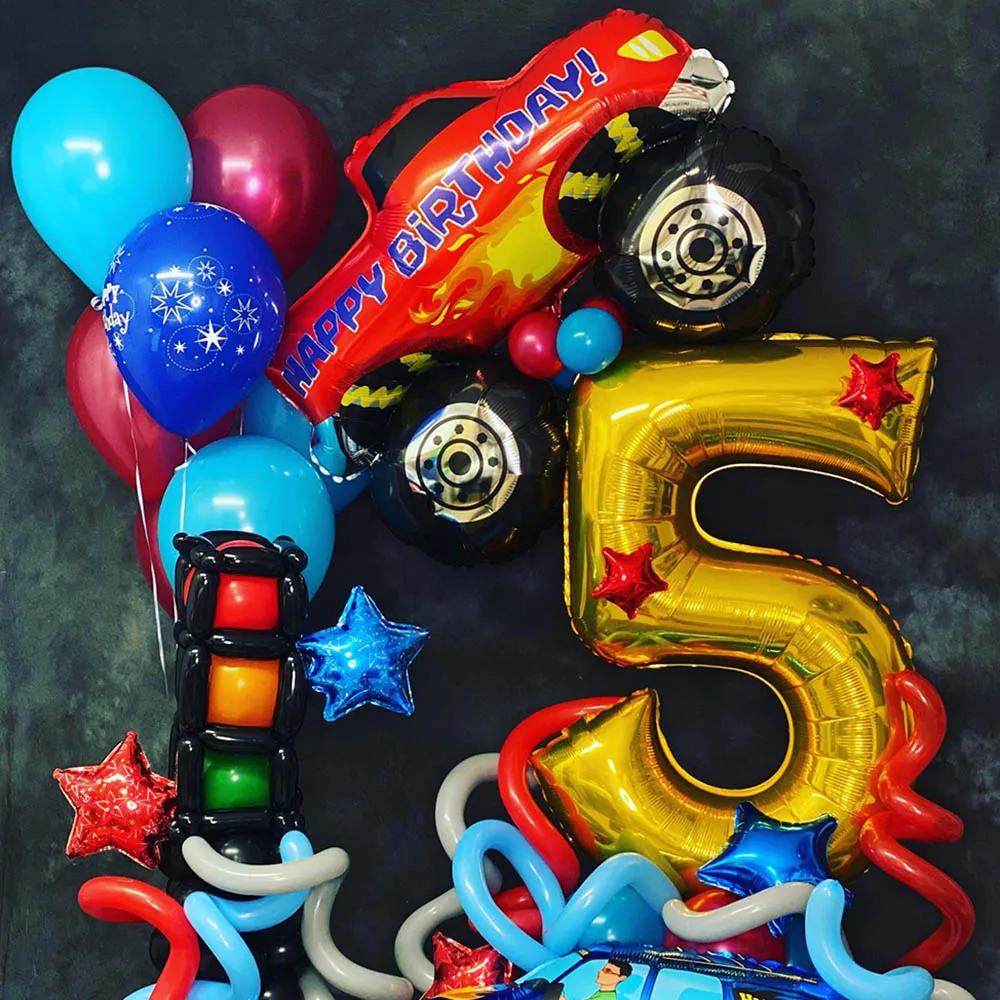 2D 18 Zoll Monster Truck Folienballon Auto-Themen 3. 4. 5. Junge Geburtstagsparty-Zubehör Alles Gute zum Geburtstag LKW Geburtstagsdekoration – Detail 2