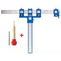 Cabinet Hardware Jig Tool Adjustable Punch Locator Drill Template Wood Drilling Dowelling Guide for Installation of Handles Knob