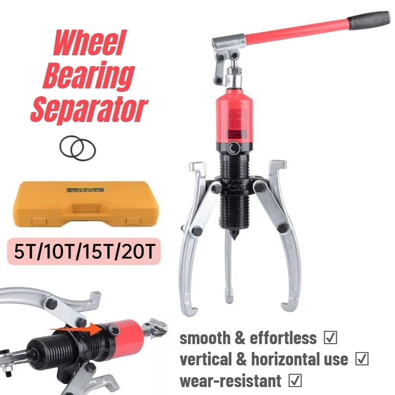 

1Pc Hydraulic Gear Puller 5T/10T/15T/20T Wheel Bearing Removal Kit Heavy Duty Spinning No Oil Leaks Horizontal and Vertical Use