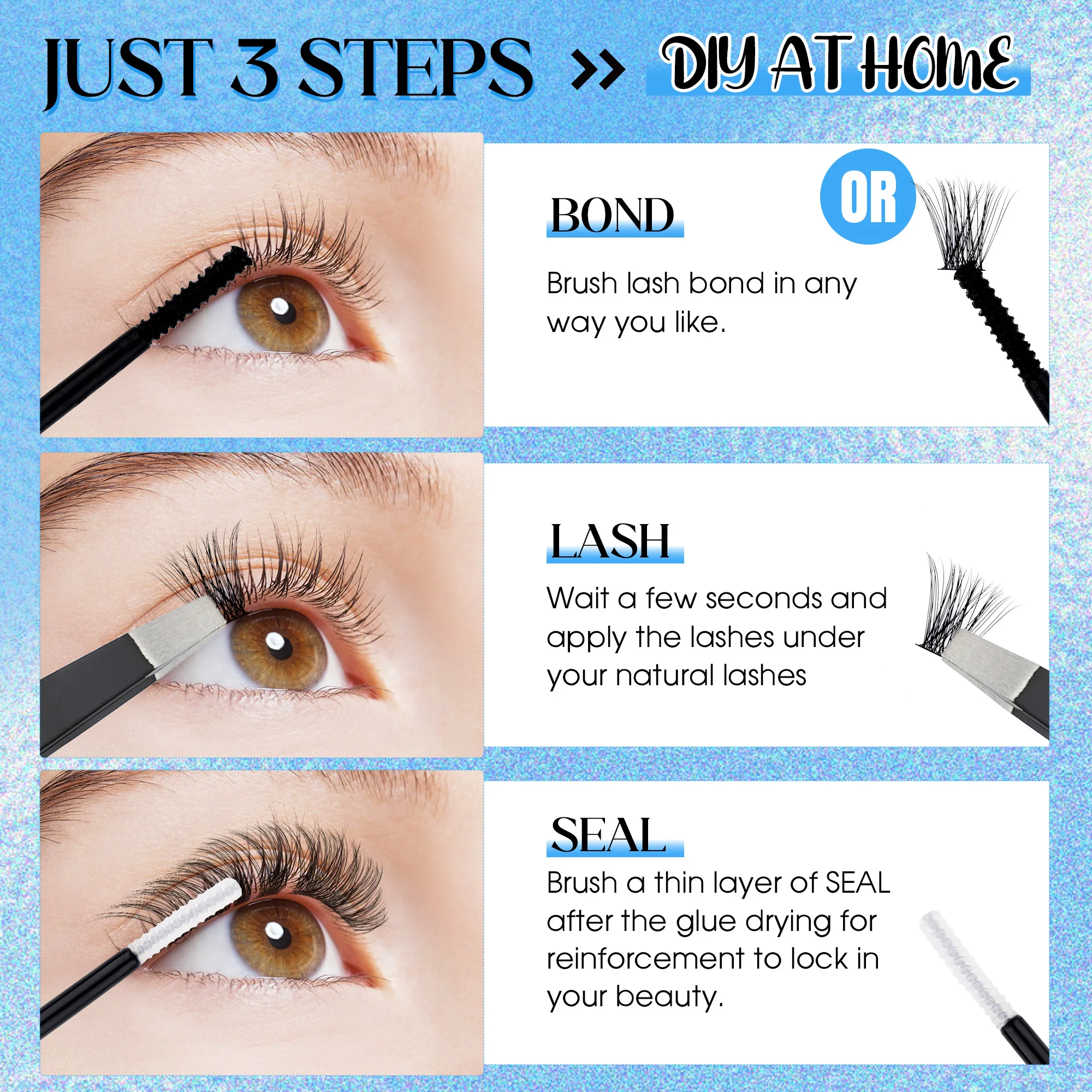 GEMERRY 5ml Lash Bond and Seal Cluster Lash Glue for DIY Eyelash Extension Long Retention Waterproof Lash Glue for Lash Clusters