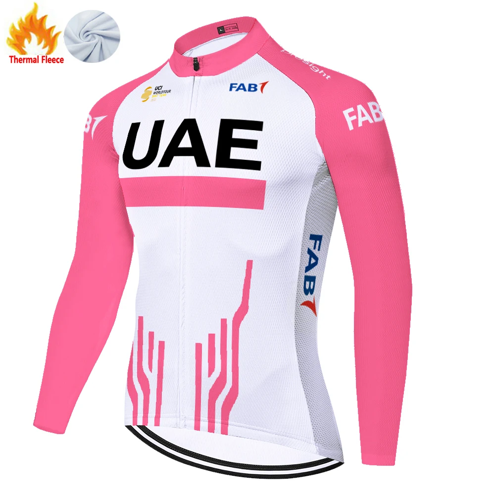 2024 UAE winter fleece cycling jersey men tricota ciclismo hombre abbigliamento mtb 자전거의류 эндуро 져지 fahrrad trikots herren