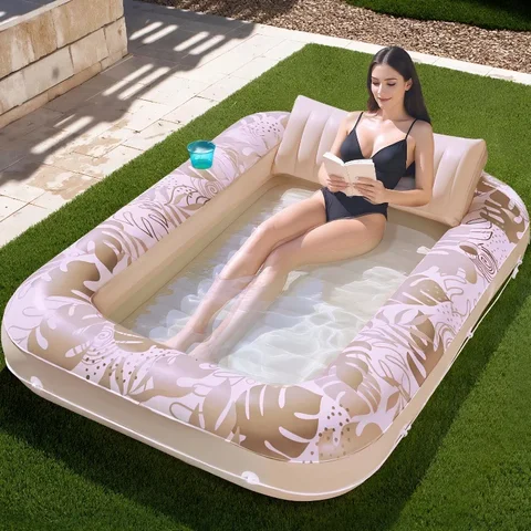 Adult Inflatable Tanning Pool Lounger Large Bathtub Water Bed Cross-Border in Stock for Relaxation And Sunbathing