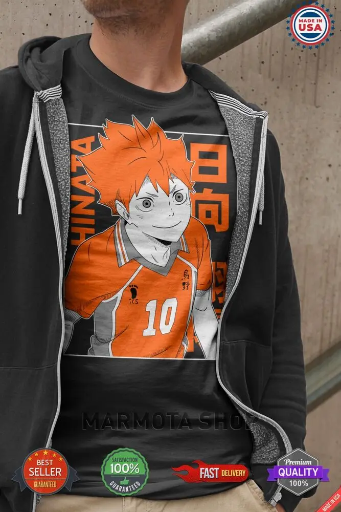 Hinata Shoyo Haikyuu Shirt Anime Japanese Tee T-Shirt Volleyball Manga Otaku