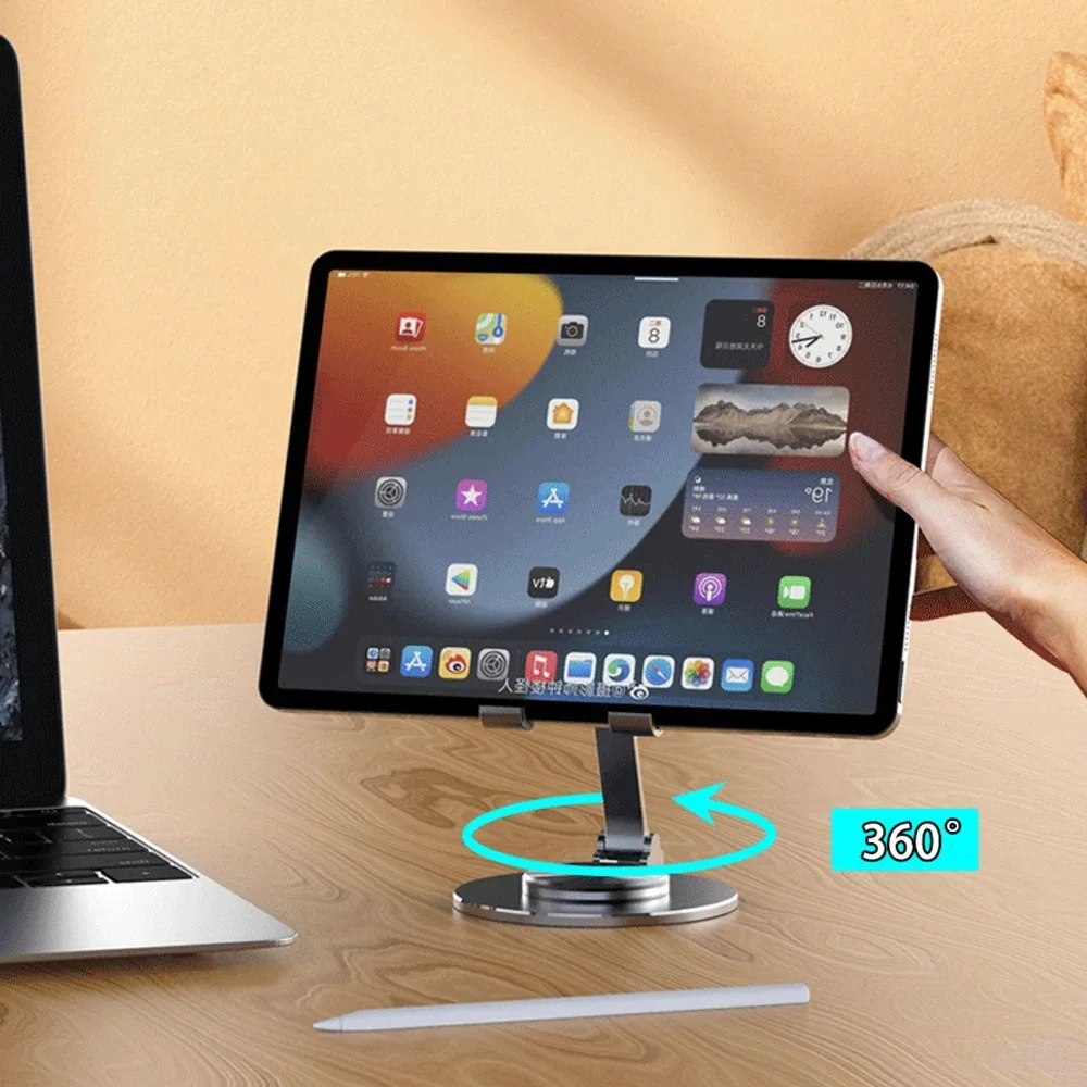 Riser per telefono cellulare Dock di supporto pieghevole regolabile in altezza multi-angolo con rotazione a 360 gradi per telefoni cellulari iPhone Smartphone Cellulari