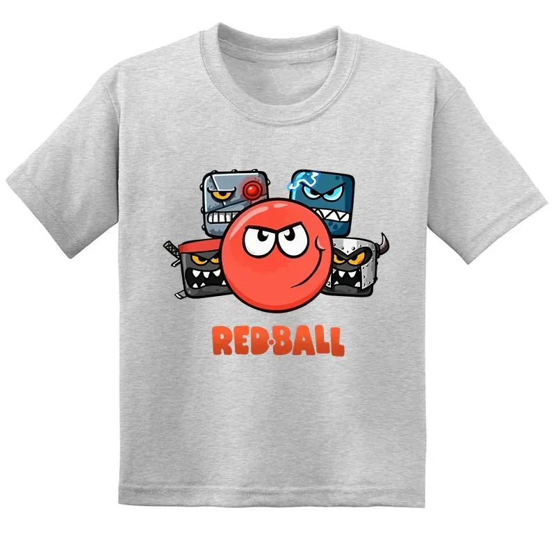 Hot Sale Red Ball 4 Print Cartoon Kids T-shirt Funny Baby Boys Girls Clothes Summer Fashion Children Cotton Short Sleeve T Shirt