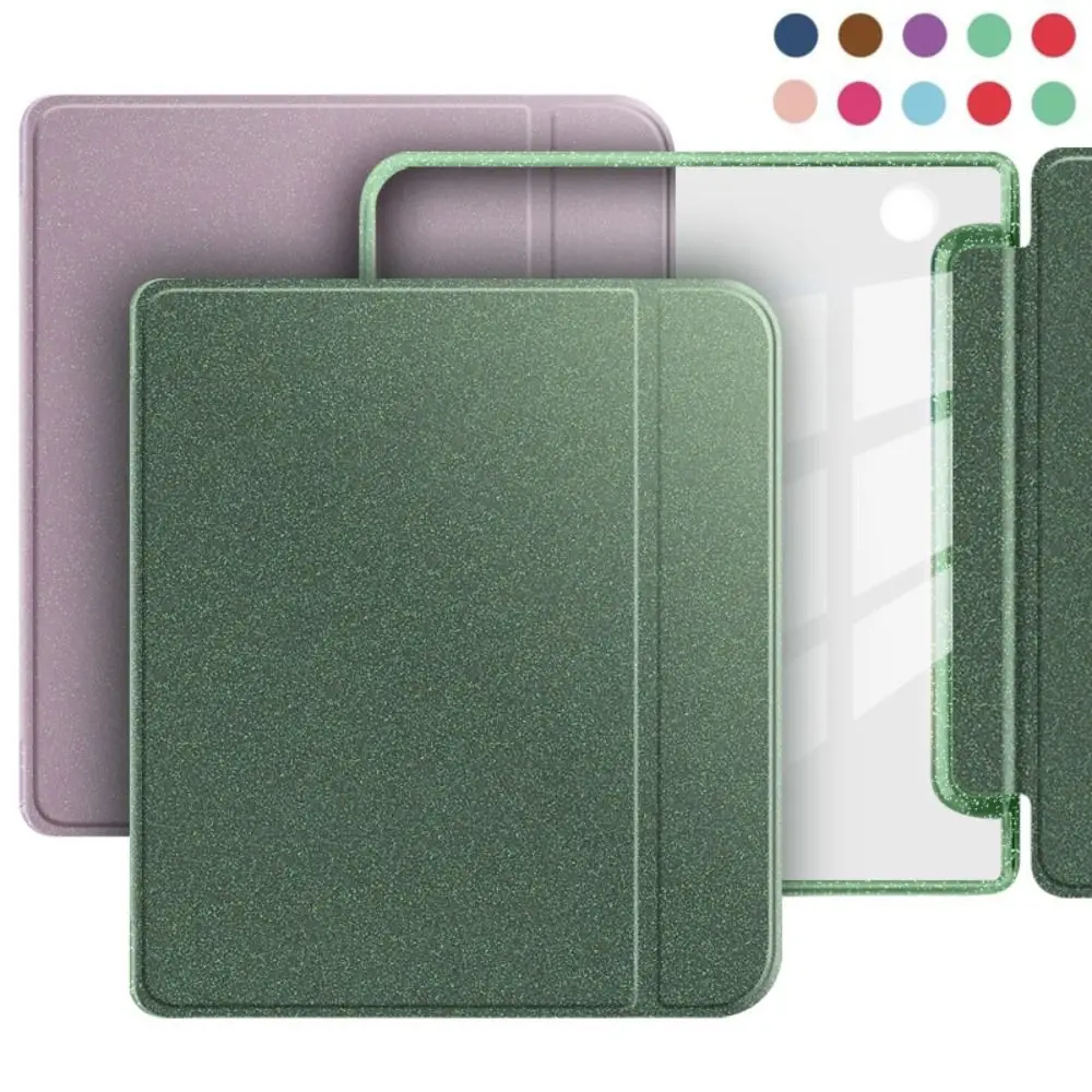Auto Wake/Sleep Protective Case Glitter Powder Magnetic e-Reader Shell Leather for For KOBO Libra Color/2 7 inch 2024 Released