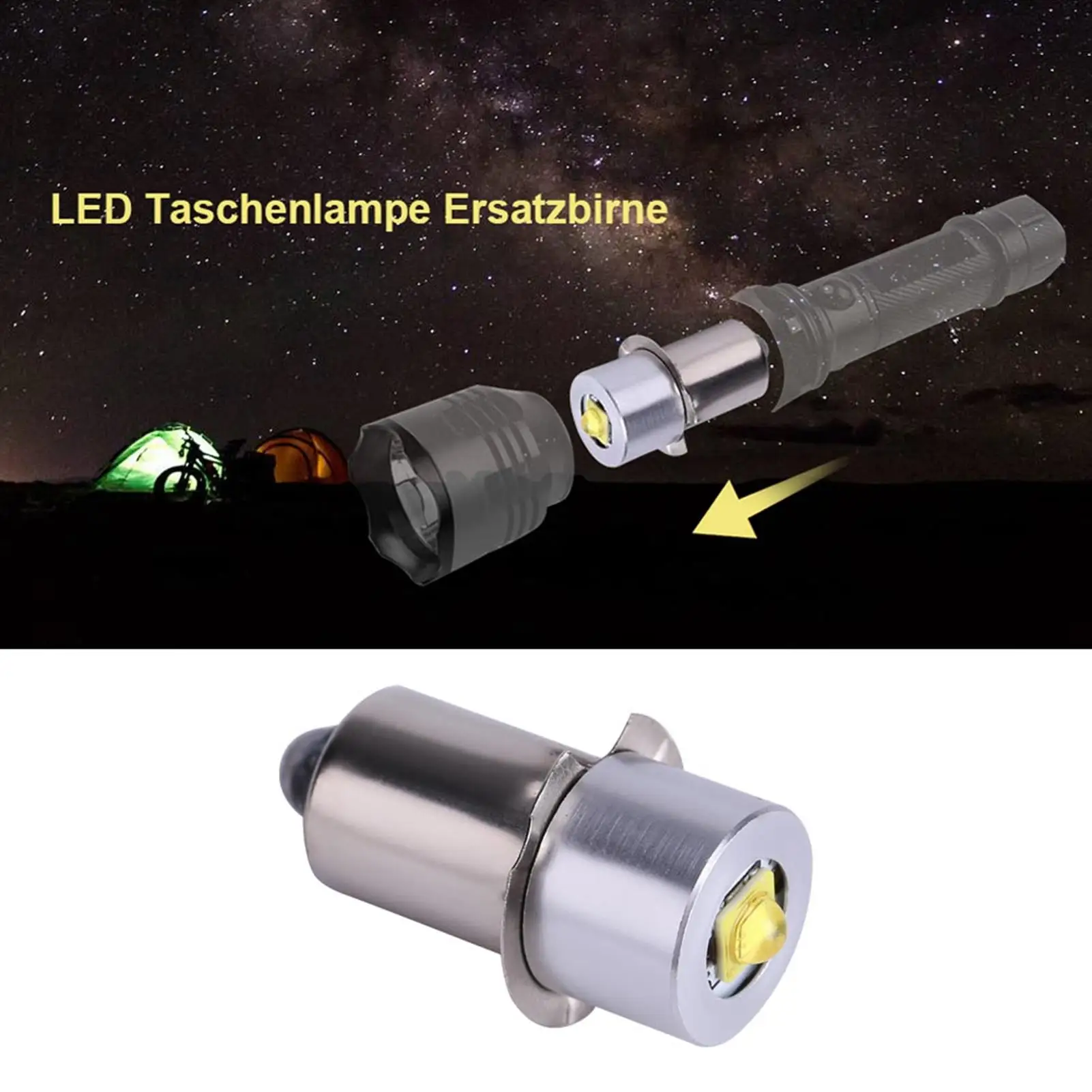 Lâmpada de substituição de lanterna LED 3W 6-24V P13.5S Tocha de luz de trabalho de emergência de alto brilho