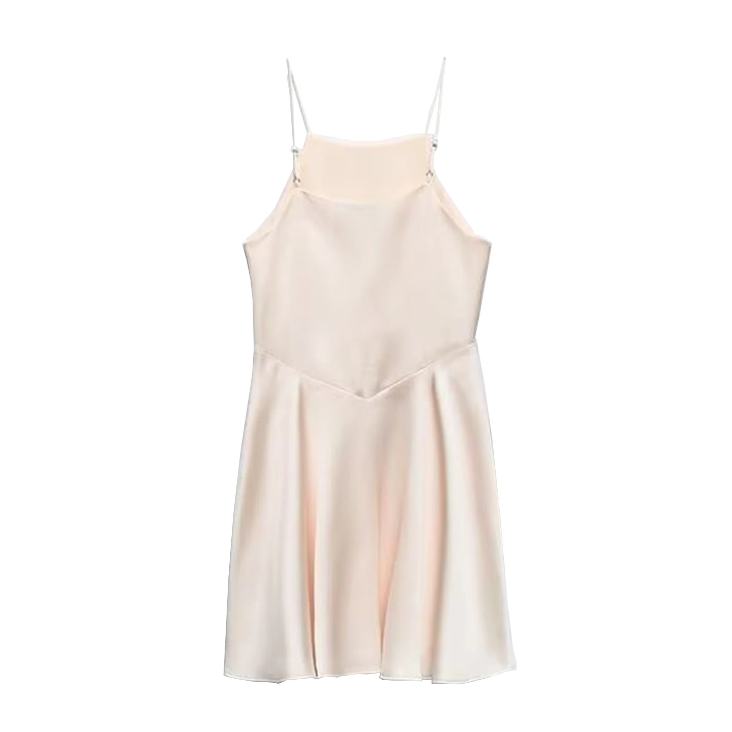 فستان قصير أنيق وجذاب من الساتان الحريري Z موضة نسائية 2025 وصل حديثًا فستان بخصر طبيعي صديق للبشرة يسمح بمرور الهواء