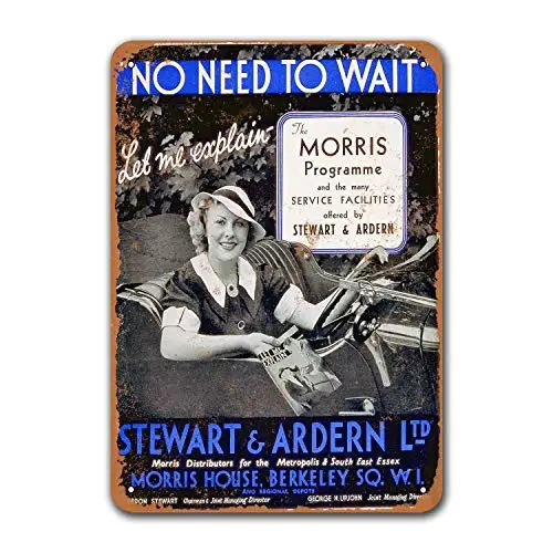 Wall Decor Game Room Office Home Dorm 1936 Morris Service Tin Metal Signs Vintage Cars Bar Poster Bar Garage 8x12 inches