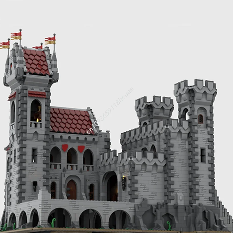 10007 elementów MOC Zamek Czerwonych Lewów II Model Zamku Klocki Zabawki Prezent na Boże Narodzenie Architektura Składanie DIY Edukacja Klocki