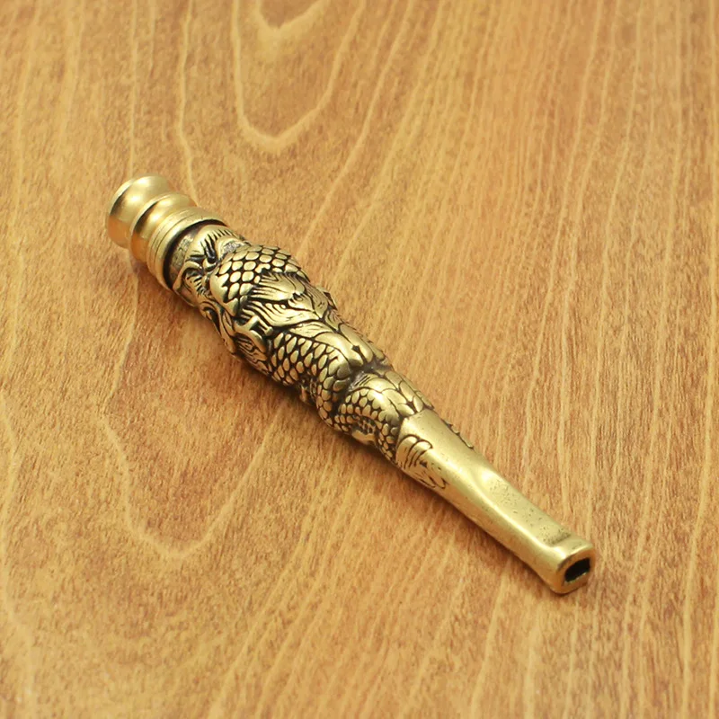 Retro Brass Dragon Head Cigarette Holder Filter Is Recyclable and Can Clean Pipes for Smoking Accessories Gadgets for Men