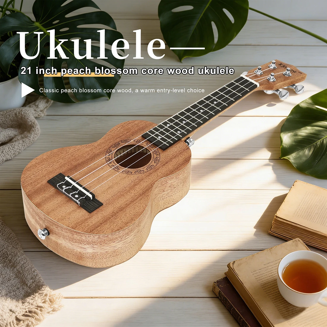 

Muslady 21-дюймовая гавайская гитара из цельного дерева, гладкие выщипанные музыкальные инструменты, гавайская гитара для начинающих, гладкая гавайская гитара