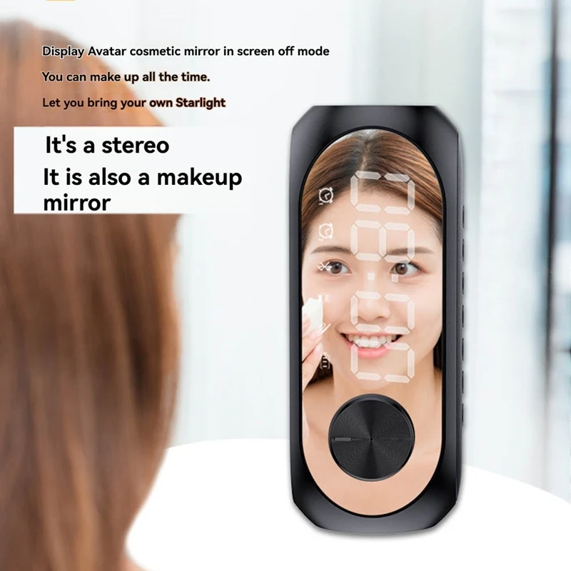 ساعة منبه مكبر صوت بخاصية البلوتوث قابل للنقل راديو FM مضخم صوت لاسلكي صندوق صوت موسيقى صغير Woofers Tfcard متعدد الوظائف B