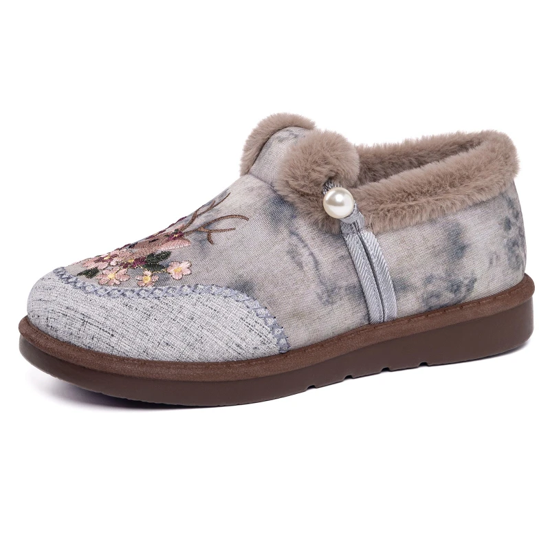 Foot Cover Women Shoes Zapatillas De Mujer Cotton Shoes Woman Botines Embroidered Snow Boots Women Botas Winter Warm Short Boots