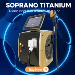 Soprano ICE Platinum Titanium 808nm Diode Diode Hair Removal Machine 755 808 1064nm 3 Wavelength 3000w 10Bar 2024